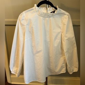 J Crew ruffle neck blouse